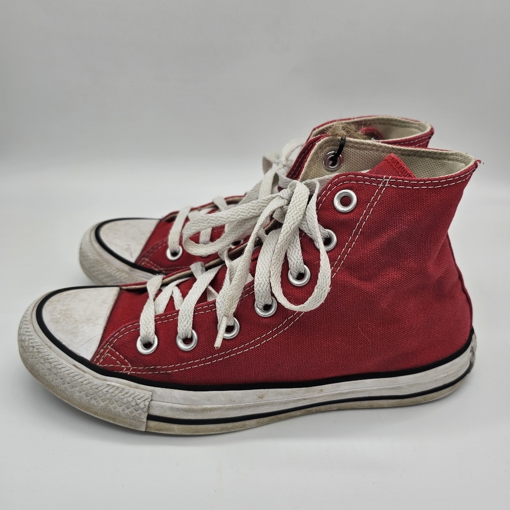 Red Converse All Stars Chuck Taylor High Top Sneaker 6.5w 4.5m Shoe Retro